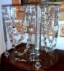 wedding photo - Sale Wedding cake stand. Waterfall and Georgeouis swags of  acrylic crystal wedding cake stand