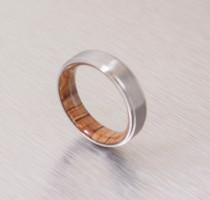 wedding photo - olive wood ring titanium band mens wedding wood ring Titanium and Olive Rings // Mens Wood Rings //wood Wedding Band //Men's wedding Band