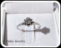 wedding photo -  Flower Rose Diamond Engagement Ring