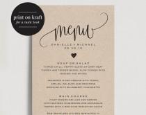 wedding photo - Rustic Wedding Menu, Wedding Menu Template, Menu Cards, Menu Printable, Rustic Wedding, Wedding Dinner Menu, PDF Instant Download 