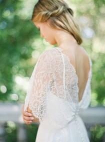 wedding photo - Lace Flutter Sleeve Gown