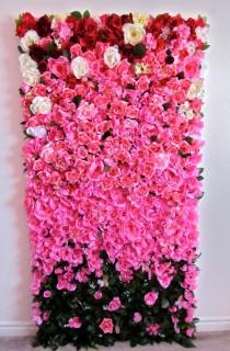 wedding photo - 3ft X 6ft Finished Ombre Rose Flower Wall For Wedding, Photo Shoot Backdrop Made Famous By Kim Kardashian