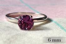 wedding photo - 6mm Alexandrite Ring, Color Change Alexandrite Engagement Ring, Sterling Promise Ring, Silver Wedding Ring