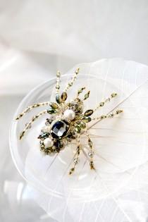 wedding photo - Spider jewelry Unique Statement jewelry Spider brooch beadwork Designer jewelry Luxury gift for wife Mothers day gift Birthday gift for her