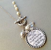 wedding photo - SISTER gift- PERSONALIZED necklace- wedding quote, birthday gift, maid of honor, rhinestone heart, thank you gift