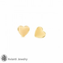 wedding photo - Earring, Heartl Earring,Yellow Earring, 14 karat solid gold heart earring, Yellow Gold Earring, Single Stud Earring 