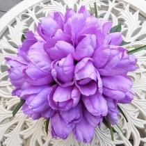 wedding photo - Pale Lilac Purple Amsterdam Style Silk Tulip Wedding Bouquet OOAK ready to ship