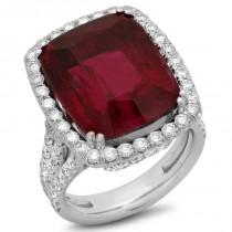 wedding photo -  21 carat Rare Red Rubellite Tourmaline & Diamond Ring by Raven Fine Jewelers