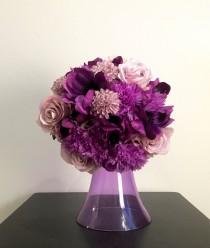 wedding photo - Purple Ombre Round Bridal (or Bridesmaid) Bouquet. Perfect for any season!