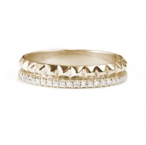 wedding photo -  Gold Pyramids Eternity Diamond Ring - Unique diamond wedding ring.