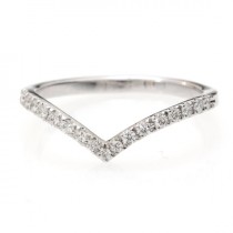 wedding photo -  Chevron Diamond Ring/ Diamond V-Ring with Pave Diamonds / Diamond Wedding Band - Gold & Diamond Ring