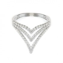 wedding photo -  Triple V Diamond Ring - Diamond Skin Collection, Diamonds Shield Lace Diamond Ring, handmade by Silly Shiny Diamonds