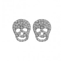 wedding photo -  Skull Diamond Stud Earrings - 14k gold