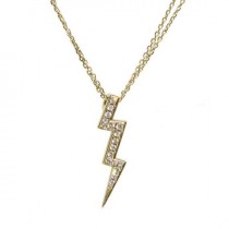 wedding photo -  Lightning Diamond Pendant Necklace 14k gold - Sweet 16 Diamonds Necklace