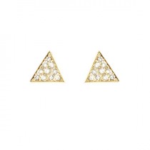 wedding photo -  Diamond Triangle Stud Earrings / Diamond Pyramid Earrings / 14K Gold