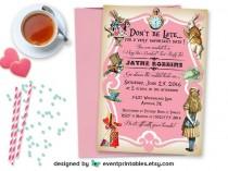wedding photo - Alice in Wonderland Tea Party Bridal Shower Invitation, DIY Printable, Vintage Invite by Event Printables