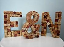 wedding photo - Wine Cork Letters with Ampersand Sign