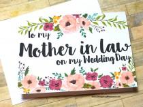 wedding photo - Mother in Law Thank You Card, Wedding Mother in Law Thank You, Wedding Card, Mother in Law Thank You Card - To my Mother in law