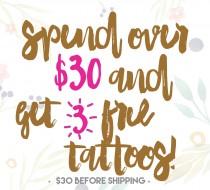 wedding photo - Spend over 30 and get 3 free tattoos! - Free gift with order