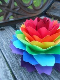 wedding photo - Single Rainbow Dahlia. ROYGBIV. Cake Topper, Wedding, Gift, Decoration, Anniversary, Birthday, Gay Pride.