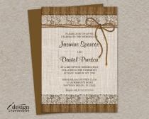 Rustic Wedding Reception Invitation Burlap Only Invitations Printable Lace Rustic Wedding Reception Invitation Burlap Only Invitations Printable Lace