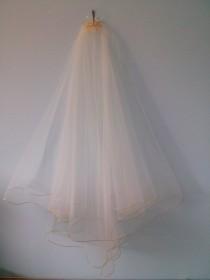 wedding photo - Two tier gold trim wedding veil.  2 tier gold edge veil.  Gold veil