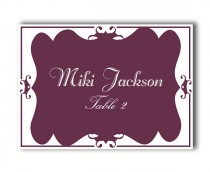 wedding photo -  Place Cards Wedding Place Card Template DIY Editable Printable Place Cards Elegant Place Cards Eggplant Place Card Tented Place Card