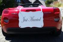 wedding photo - LARGE "Just Married" Car Sign
