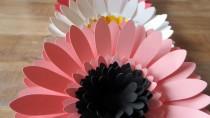 wedding photo - Paper Gerbera Daisies - Set of 3 - Wedding Table Centerpieces - Party Decor - Photo Prop - Wall Art - Colorful Large Flower Blooms