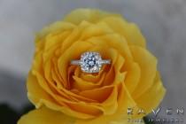 wedding photo -  Raven Fine Jewelers - 2 carat Cushion Cut Forever One Moissanite & Diamond Halo Engagement Ring - Diamond Rings for Women