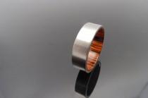 wedding photo - Titanium and wood ring,   Cocobolo waterproof wood ring