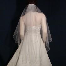 wedding photo - Shimmering  Angel Cut fingertip length bridal veil with an  Iridescent pencil edge