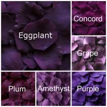 wedding photo - Silk Rose Petals, 1200 Dark Purple Petals