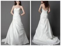 wedding photo -  A-Line Taffeta Strapless Wedding Dress with Beaded Lace Motifs