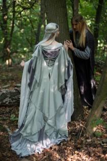 wedding photo - Silver gray elven  dress.  Made to order
