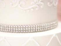 wedding photo - Sparkle Silver or Gold Rhinestone Band/ wedding Cake decoration/ bridal bouquet decoration/ chair cover/ table linen accent/ wedding decor
