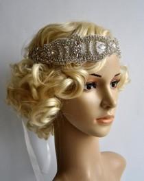 wedding photo - Glamour Rhinestone flapper Gatsby Headband, Wedding Crystal Bridal Headband, Wedding Headpiece, Bridal Headpiece, 1920s Flapper headband