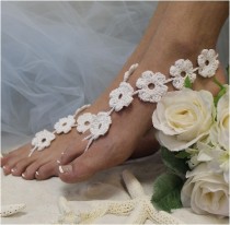 wedding photo -  Crochet barefoot sandals - bohemian wedding