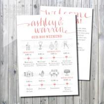 wedding photo - Printable Wedding Itinerary Timeline with Welcome Letter