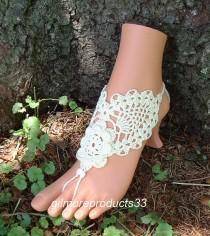 wedding photo - Wedding Barefoot Sandals, Beach Wedding Shoes, Crochet Barefoot Sandals, Wedding Foot Jewelry, Bridal Anklet Shoes, Her Bridesmaid Gift