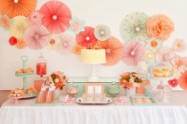 wedding photo - Party Decor ... 12 Pomwheels . 5 Pompoms .... Pick Your Colors // Wedding // Birthday // Party Decoration