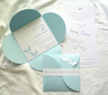 wedding photo - 6 1/4 X 6 1/4 Petal Butterfly Wedding Invitation