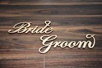 wedding photo - Chair Signs / Bride and Groom Signs / Mr. and Mrs. Signs / Wedding Signs / Photo Props / Calligraphy Signs / Laser Cut Signs
