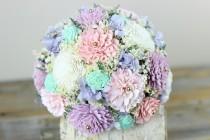 wedding photo - Wedding Bouquet,Bridal Bouquet, Mint, Pink, Lavender, Sola Flower Bouquet, Handmade Wedding Bouquet, Keepsake Bouquet, Alternative Bouquet