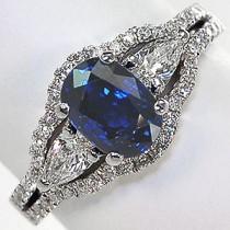 wedding photo - Venus - Knox Jewelers - Minneapolis Minnesota - Fancy Shape - Three Stone, Blue Sapphire