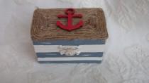 wedding photo - Beachy Coastal Nautical Shabby Chic Rustic Wedding Ring BOx Gift Box Trinket Box Wedding Decor