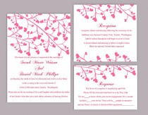 wedding photo -  DIY Wedding Invitation Template Set Editable Word File Instant Download Printable Invitation Pink Wedding Invitation Heart Invitation