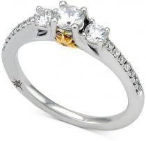 wedding photo - Marchesa Certified Diamond Engagement Ring (3/4 ct. t.w.) in 18k White Gold with Yellow Gold Accent