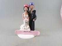 wedding photo - Bride & Groom Personalized Snowboard/ Ski Theme Wedding Cake Topper