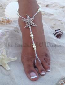 wedding photo - Starfish Barefoot Sandals, Beach Wedding Barefoot Sandal, Bridal Barefoot Sandals, Bridal Foot Jewelry, Footless Sandal